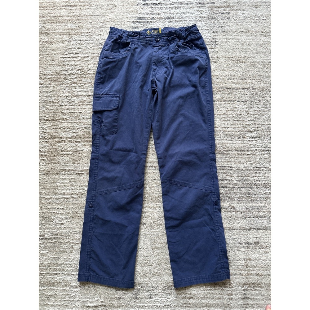Cub Scouts Pants Girls Blue Sz M(10) Uniform Roll Up Cargo Pockets Outdoors